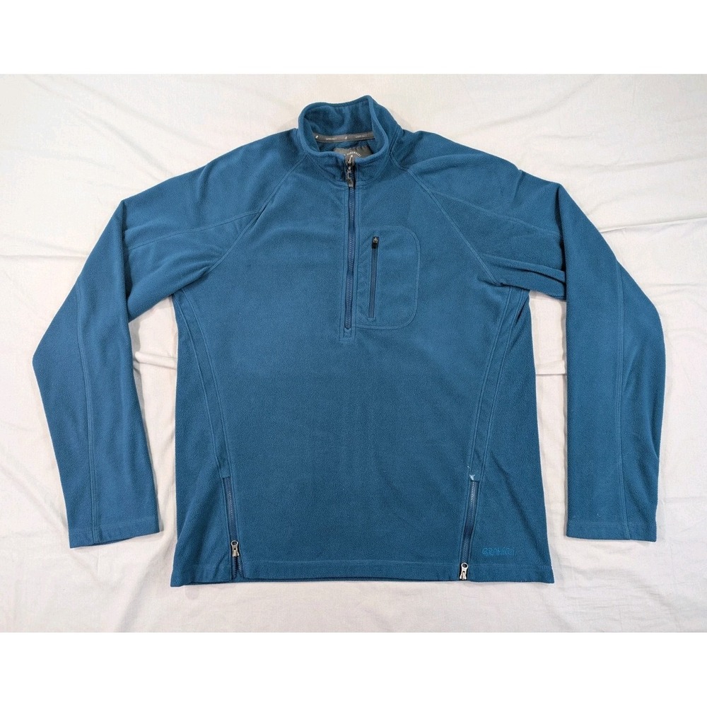 Gramicci Pullover Adult Extra Large Green Blue Quarter Zip Fleece